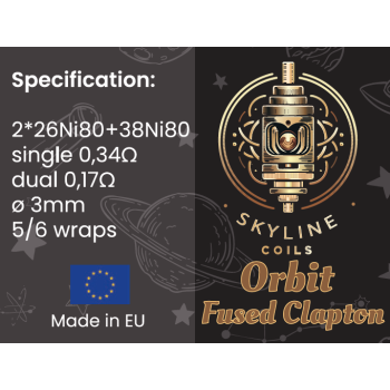 Grzałka SkyLine Orbit Fused Clapton 0.34Ohm 3mm